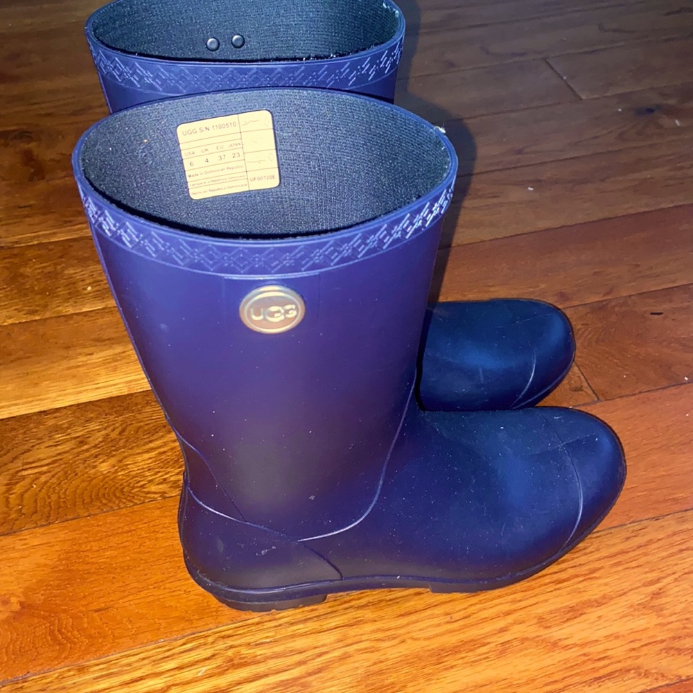 Coach raining boots/ navy blue ., size 6.